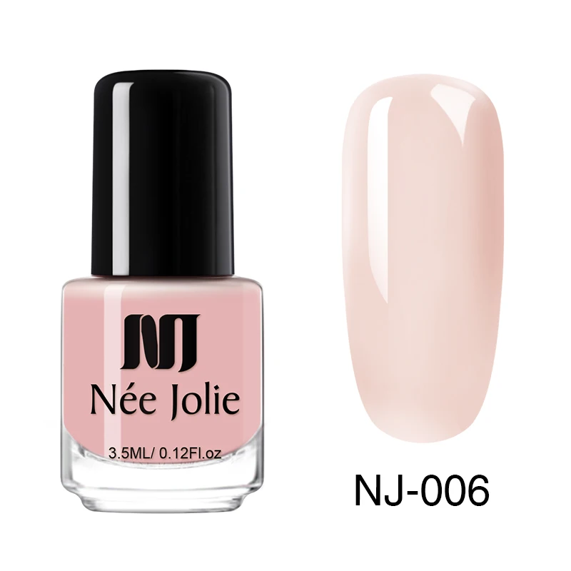 Jelly NJ-06 NEE JOLIE 3,5 мл Лак для дизайна ногтей карамельный телесный цвет Быстросохнущий розовый проблесковый лак для ногтей 31 цвет Защита окружающей среды - Color: Jelly NJ-06
