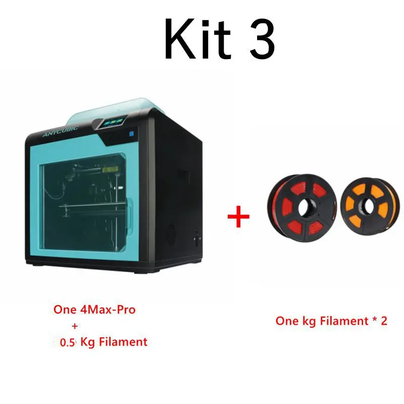 ANYCUBIC 4Max Pro 3d принтер большого размера плюс FDM Impresora Diy Набор модульный дизайн сопло 3d принтер 3d drucker drukarka 3d - Цвет: 4Max pro Add 2KG