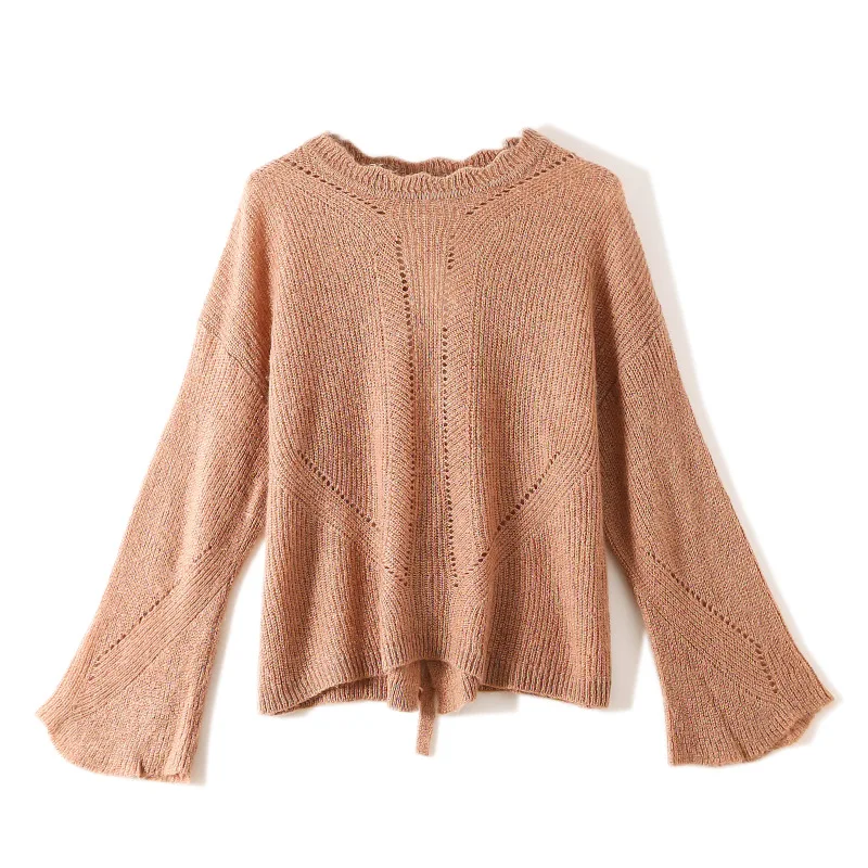 Early autumn 2019 lazy wind round neck loose new thin section pullover sweater | Женская одежда