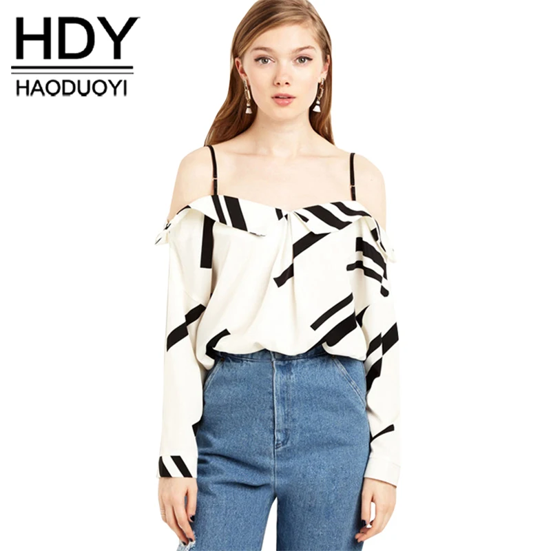 HDY Haoduoyi женские топы с открытой спиной и ремешком длинным рукавом открытыми