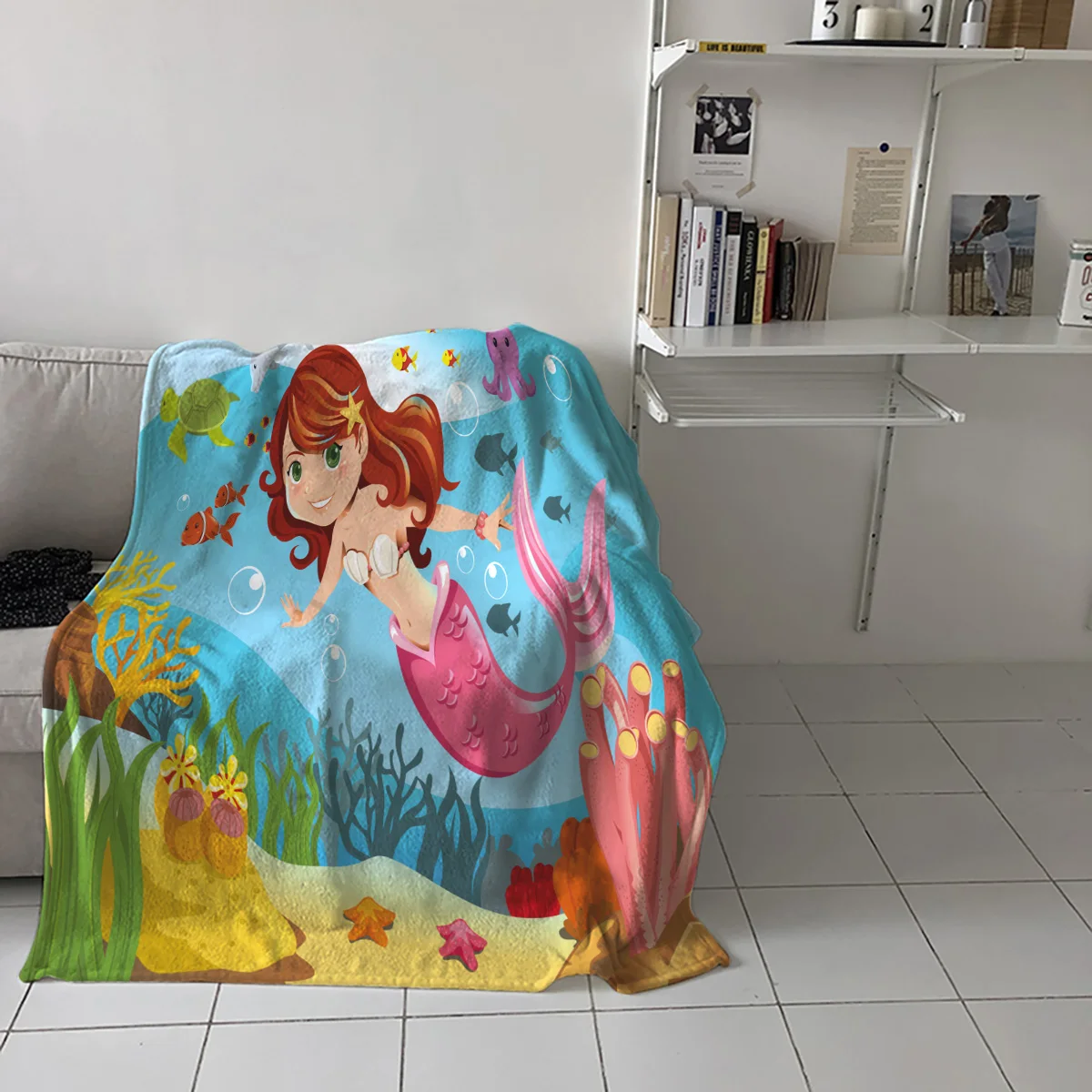 Русалка подводный мир черепаха Фея сказка счастье бросок мягкое теплое одеяло из
