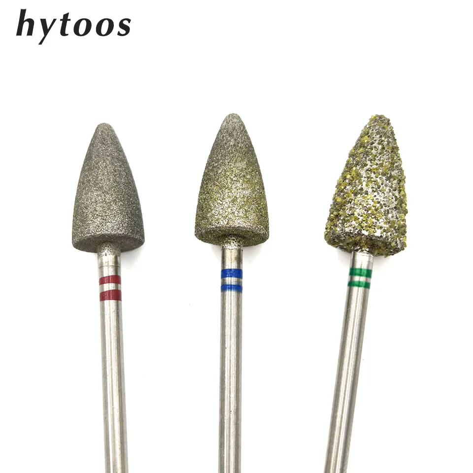 Алмазное сверло для педикюра HYTOOS #60 #130 #180 3/32 дюйма Ротационные сверла аксессуары
