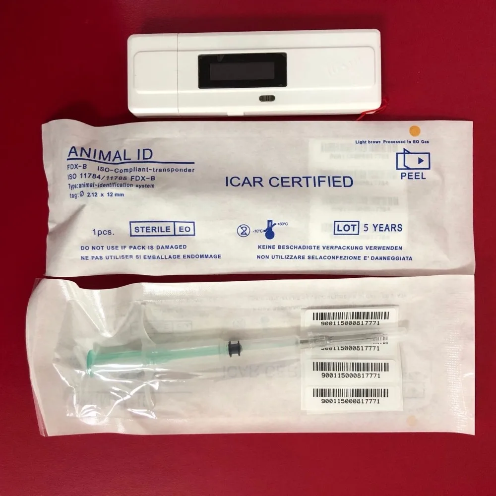 

Animal Scanner Horse Reader with microchip+ 2 pcs glass chip syringe 2.12*12mm