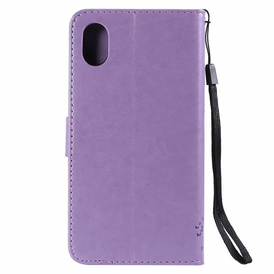 Чехол-книжка с бабочкой, кошкой, деревом для iPhone 8, 7, 6, 6S Plus, X, XR, XS, 11 Pro Max, бумажник из искусственной кожи, сумки для телефона, чистый цвет, DP06Z