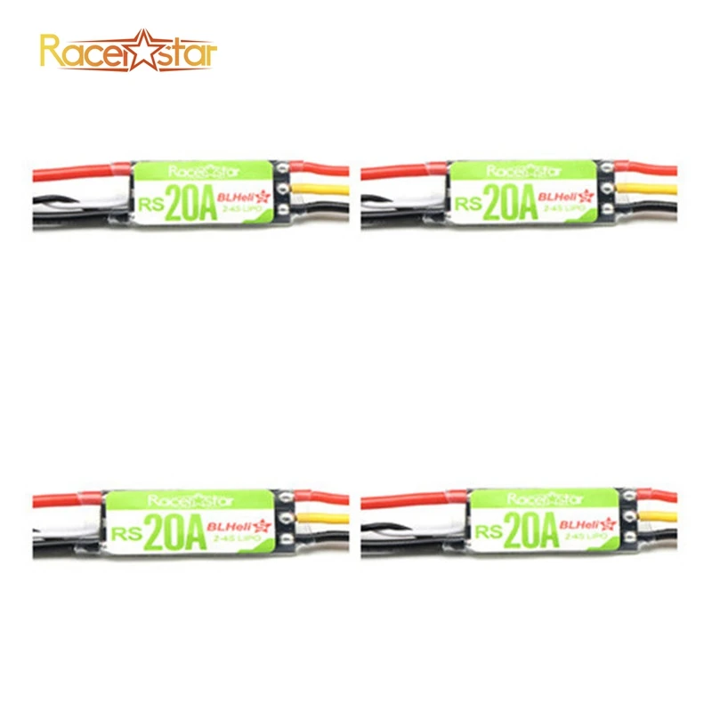 4 шт. 4x Racerstar RS20A 20A BLHELI_S OPTO 2-4S ESC поддержка Oneshot42 Multishot для FPV Racing RC Drone Quadcopter Frame Kit |