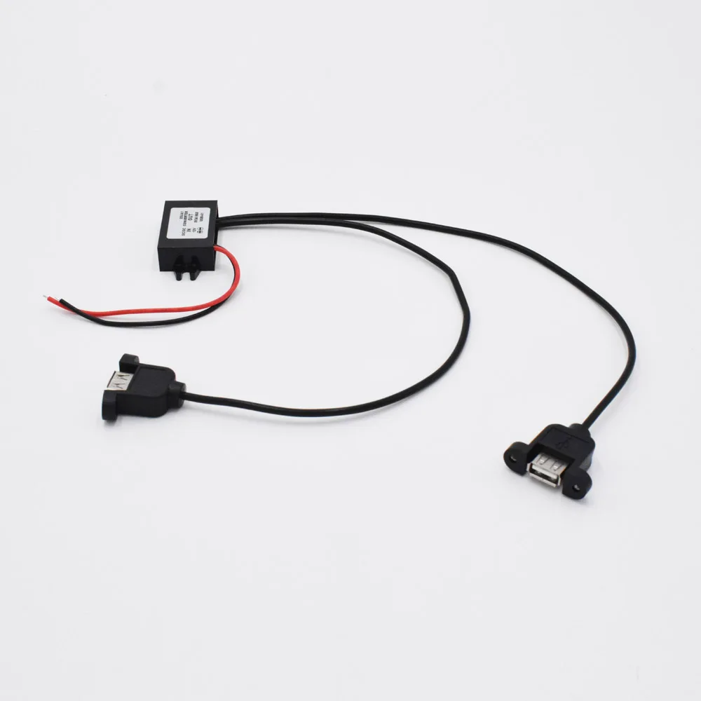 XCGaoon двойной 2 USB DC автомобильный преобразователь модуль кабель с монтажным