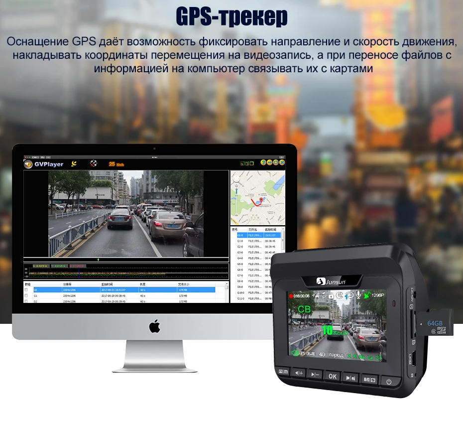 Junsun Автомобильный видеорегистратор радар детектор gps 3 в 1LDWS HD 1296P Ambarella Анти радар детектор угол 140 градусов русский Регистратор