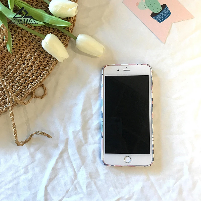 Модный розовый чехол с зелеными листьями для iphone 7 телефона 6 S 6s 8 Plus plus X