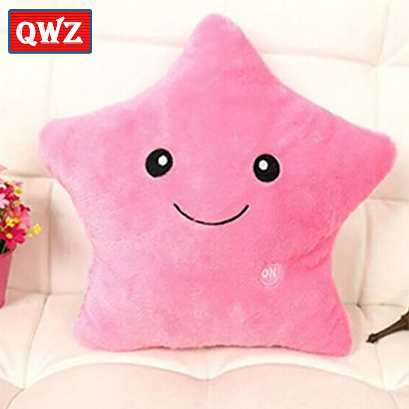QWZ 36*36 см красочные звезды форма игрушки звезда светящийся светодиодный светильник Подушка Мягкий расслабляющий подарок улыбка тело подушка Валентина подарки