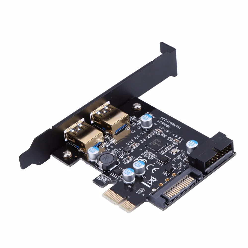 PCI E Express к двойному USB 3.0 15 контактный SATA адаптер контроллера питания 19 разъем для