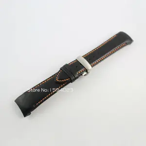 Ремешок для часов T035617T035439A, гладкий черный браслет из натуральной кожи, с серебристой застежкой-бабочкой, для T035, 23 мм (20 мм)