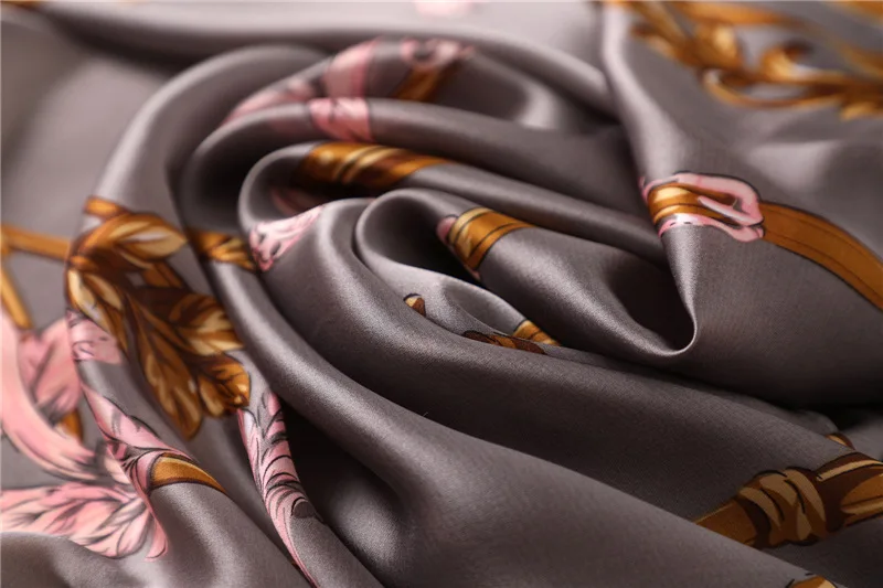 Длинные мягкие пляжные шаль foulard Soie sjaal женский шарф Шелковый шарф люксовый бренд ретро шарфы с цветочным принтом для женщин