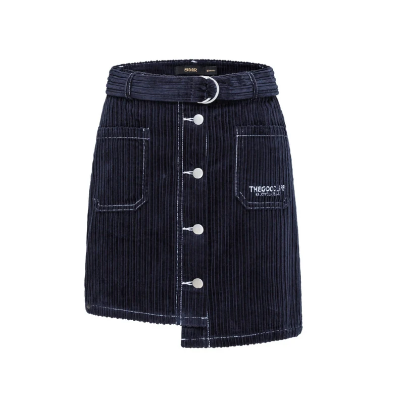 SEMIR Для женщин короткие Вельветовая юбка Высокая талия со съемной Туфли с