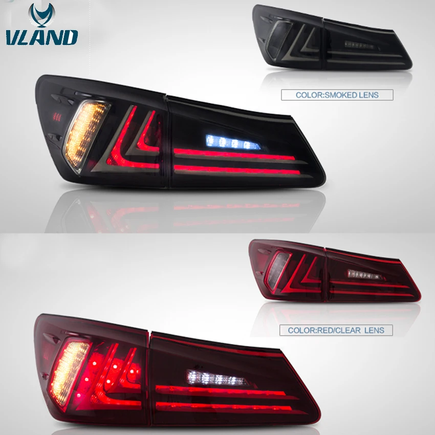 VLAND завод для Lexus IS 250 IS300 головная лампа/задний фонарь в сборе 2006 2007 2008 2009 2010 2012 полный светодиодный+ бледный и штепсельная вилка