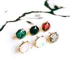 ZEROUP стразы кристалл KC позолоченные серьги-гвоздики 6 цветов, аксессуары для ушей, материал для рукоделия, 6 шт.