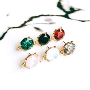 ZEROUP стразы кристалл KC позолоченные серьги-гвоздики 6 цветов, аксессуары для ушей, материал для рукоделия, 6 шт.