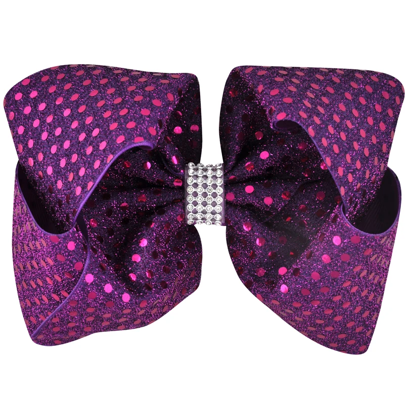 1 шт. 8-дюймовая Стразы Блестки для волос Bow Grosgrain лента заколка Аллигатор зажимы