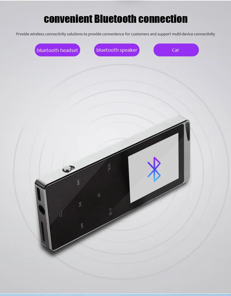 Новинка, Bluetooth MP4 музыкальный плеер, 4 ГБ, 8 ГБ, 16 ГБ, сенсорный ключ, sd-карта, вставка, FM радио, несколько языков, Роскошный Металлический Hi-Fi плеер