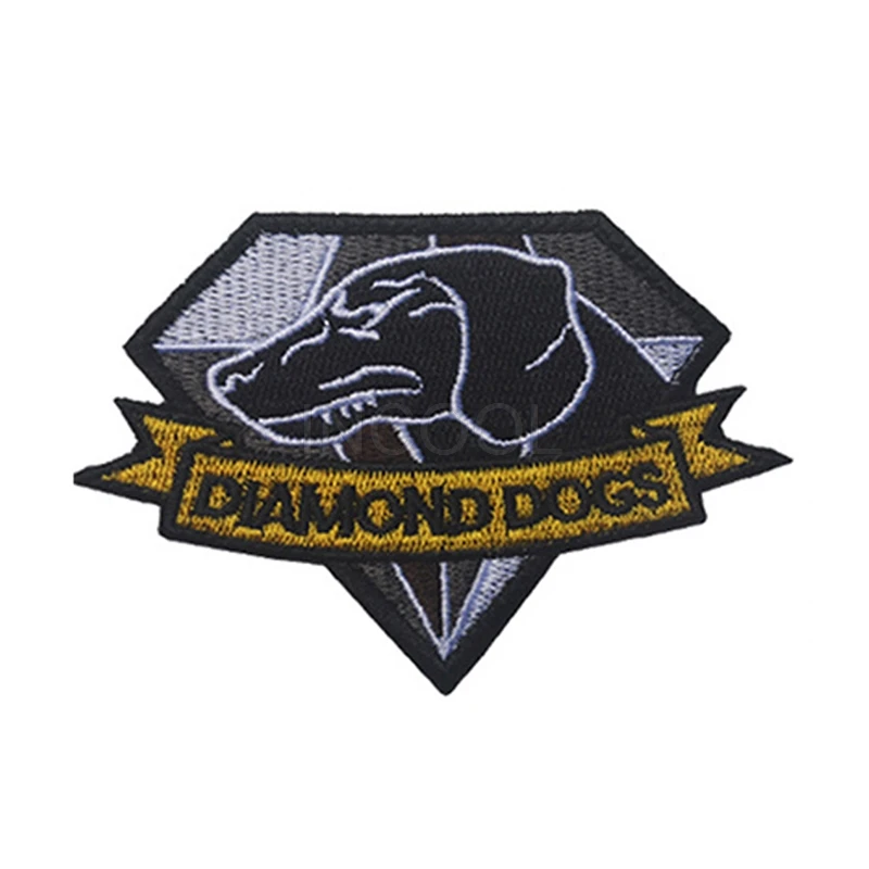 Нашивка С Вышивкой Алмазная собака металлическое снаряжение Твердые MGS нашивки