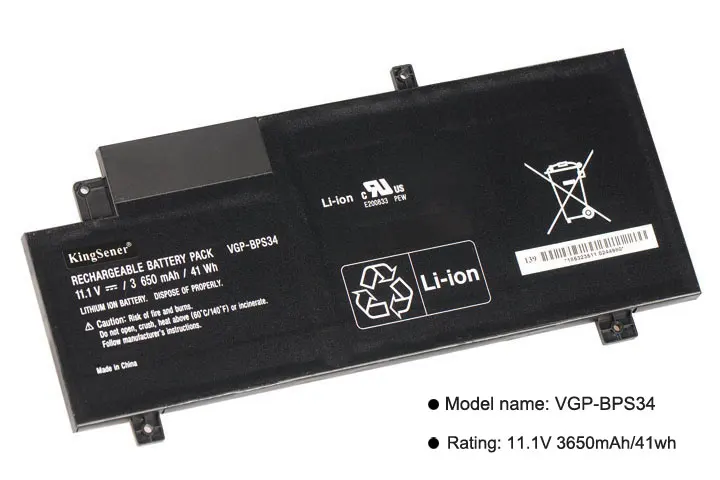 Корейская батарея KingSener VGP-BPS34 для SONY Vaio Fit 15 SVF15A SVF14A серии SVF15A1ACXB SVF15A1AC XS SVF14A SVF14AC1QU