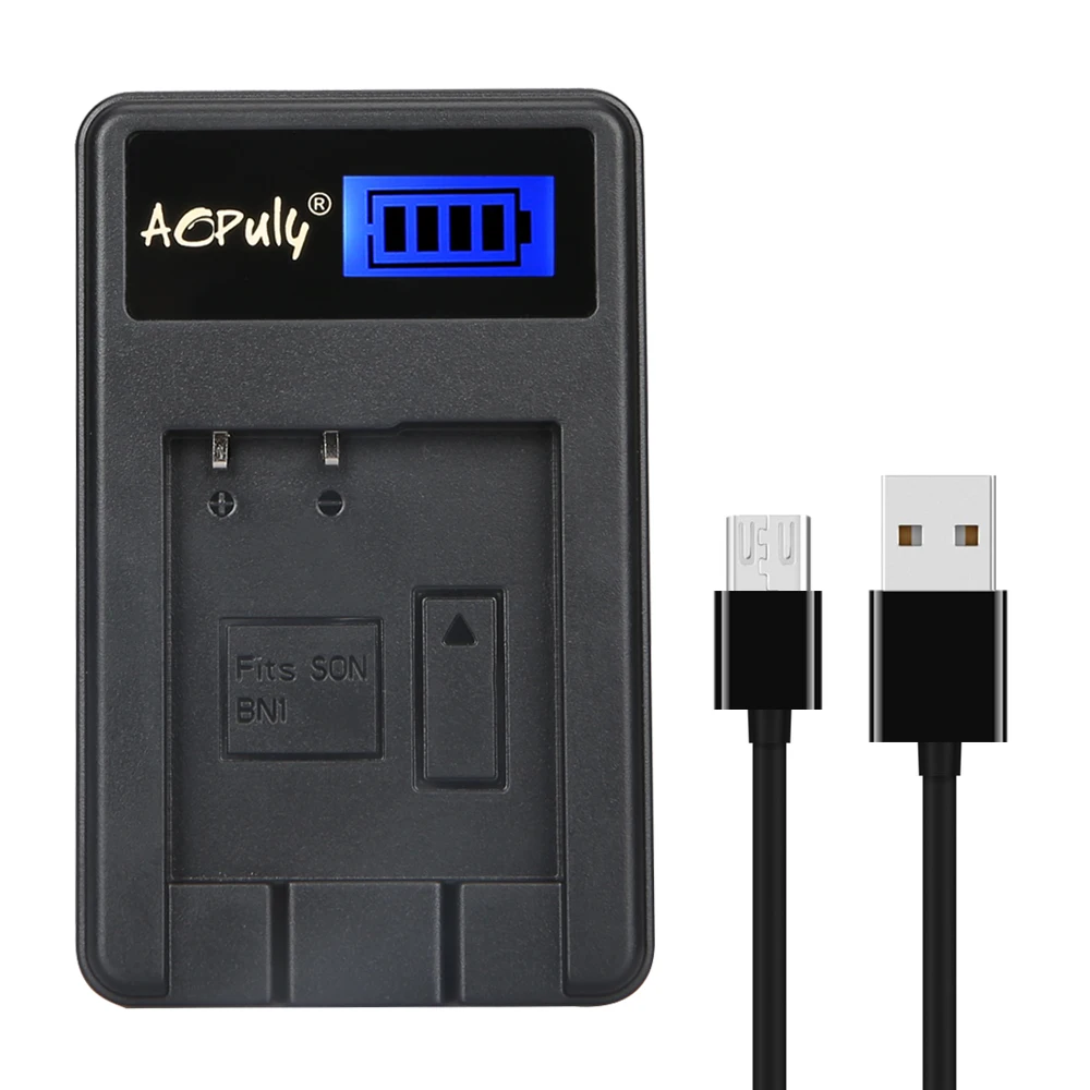 Аккумулятор AOPULY BN1 NP + зарядное устройство USB с ЖК дисплеем для цифровой камеры Sony