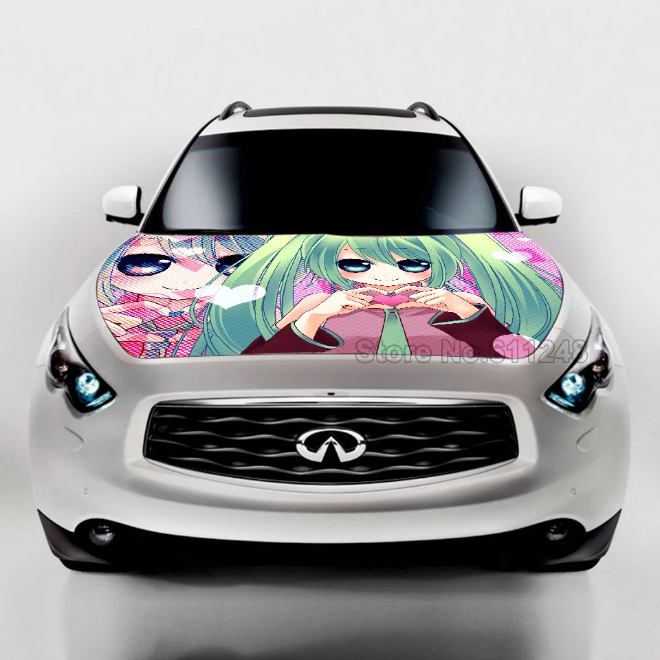 Японская игра Аниме Хацунэ Мику 3D капот автомобиля крышка двигателя наклейка ACGN