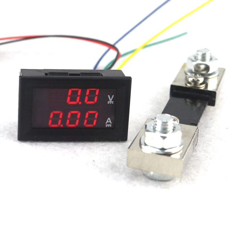 2 в 1 DC100V 100A красный светодиодный вольтметр амперметр с 75mV шунтирующий Вольтметр