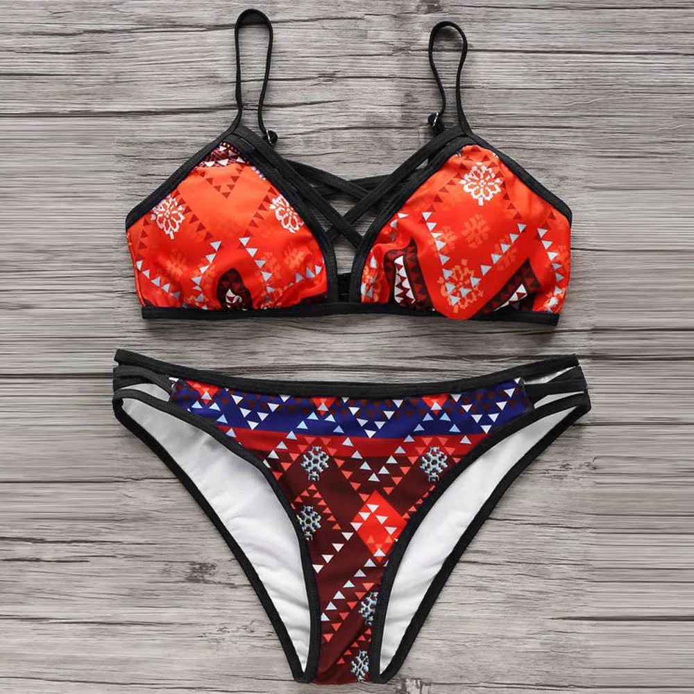 Женский комплект бикини пуш ап купальник с подкладкой бразильский повседневный