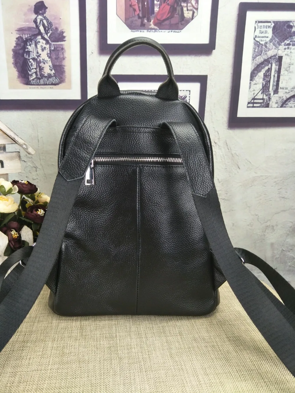 100% натуральная коровья кожа кисточки заклепки кольцо отверстия Школьные Рюкзаки