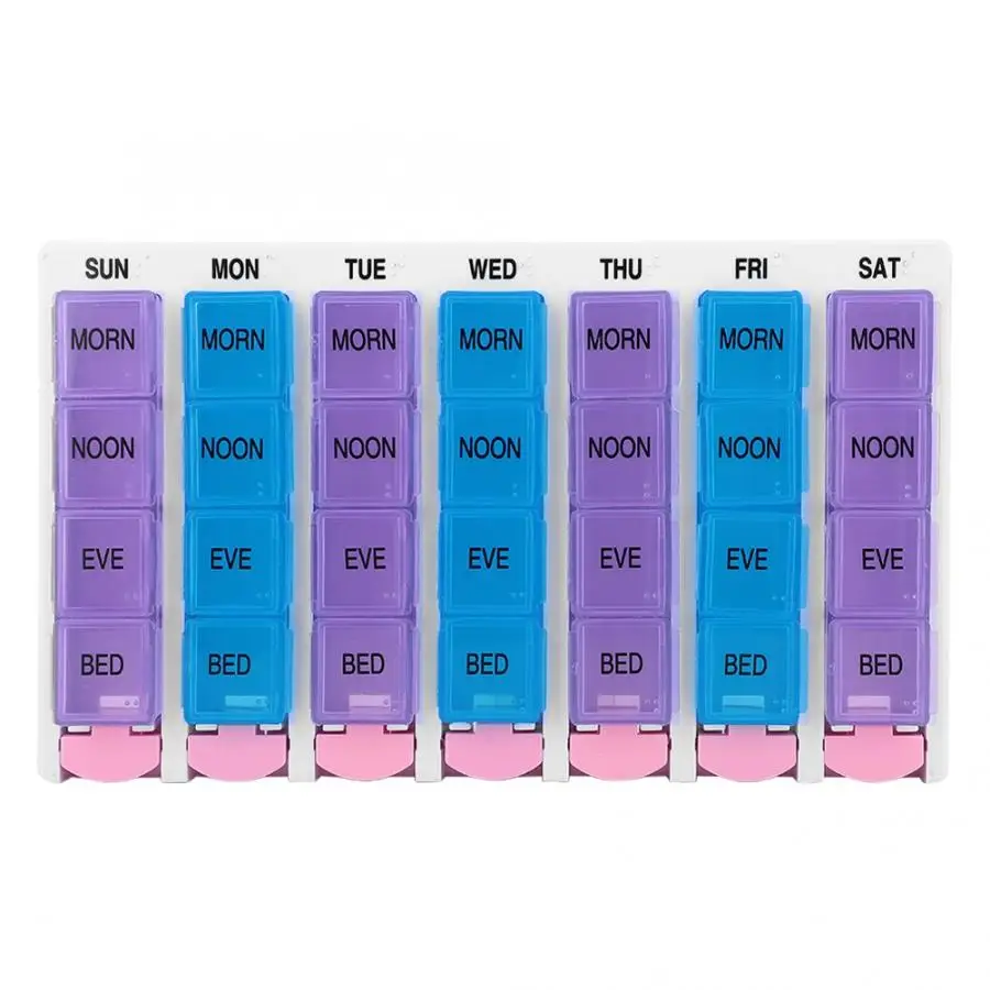 Органайзер диспенсер для лекарств органайзер 7 дней 4 раза в день 28 коробка с