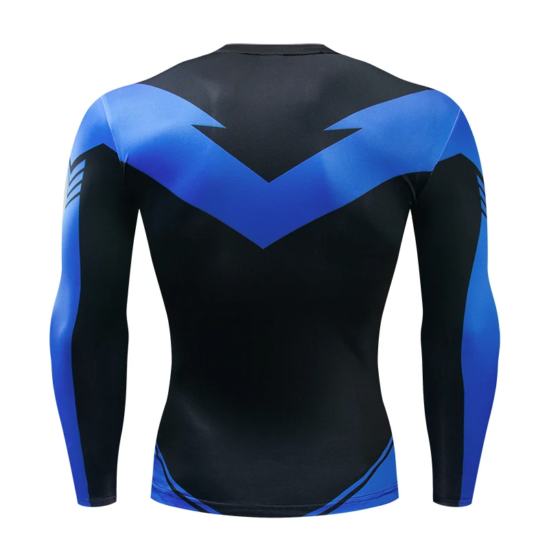 Nightwing новейший Comics cosplay Costume Cloth Tops мужские футболки с длинным рукавом с 3D принтом Мужские компрессионные рубашки