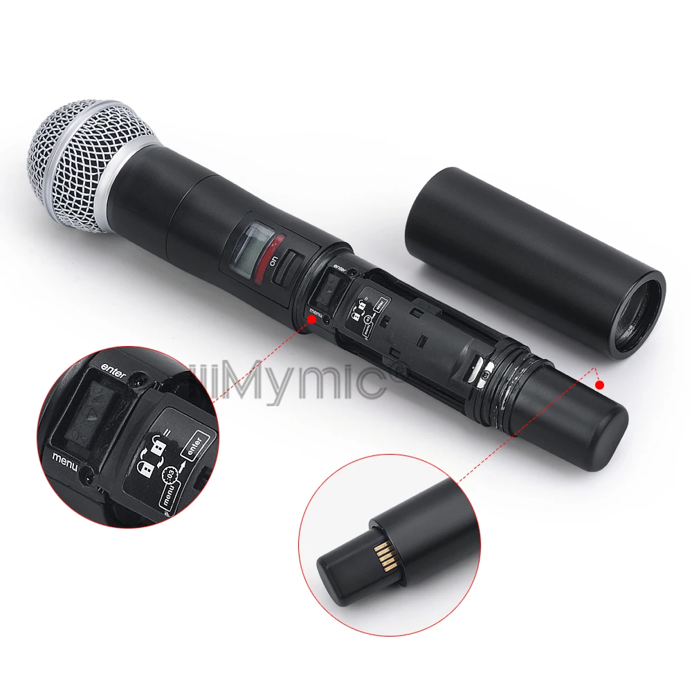 Истинное разнообразие UHF беспроводной микрофон QLXD4! Профессиональный одиночный ручной микрофон SM с металлический чехол для сцены DJ