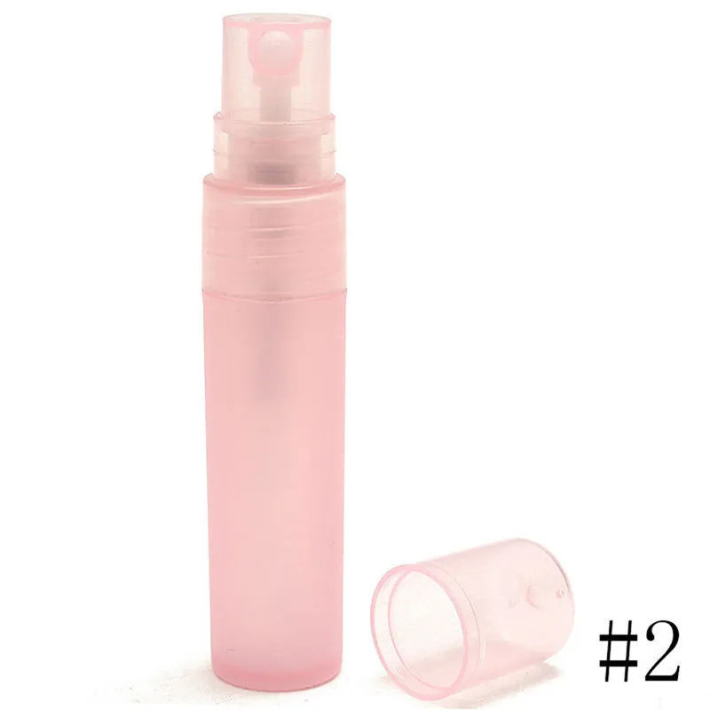 pink 5 шт./лот 5/10 мл Портативный пустой пластмассовый распылитель для духов спрей бутылки, упаковки для макияжа многоразового использования бутылки аксессуары для путешествий - Цвет: pink