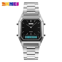 skmei luxury fashion casual quartz watch waterproof stainless steel band analog digital sports watches men relogio masculino
