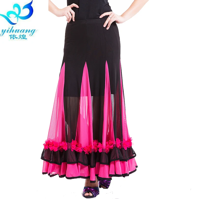 Юбка для бальной комнаты длинная юбка латиноамериканвечерние выступлений