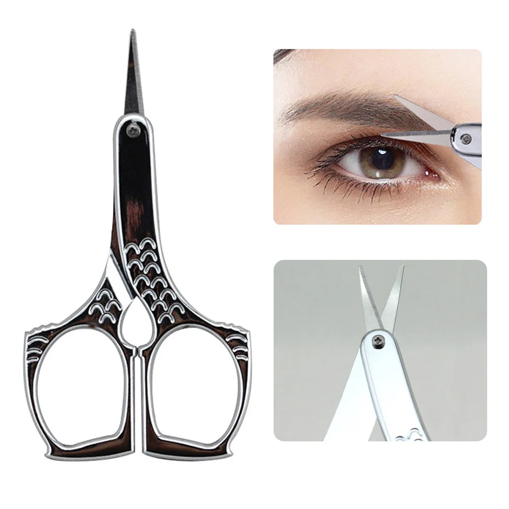 Silver Stainless Steel Eyebrow Scissors Facial Hair Remover Sharp Makeup Tools | Красота и здоровье