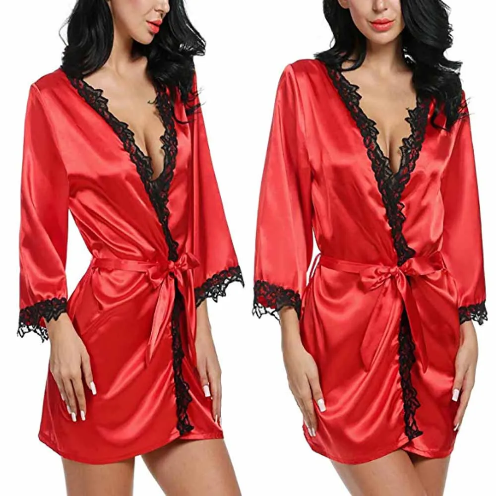 Женское сексуальное шелковое мягкое и удобное белье Babydoll кружевное нижнее