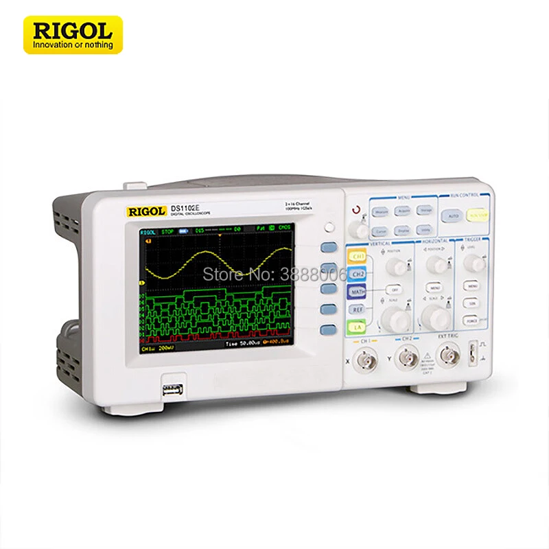 Горячая RIGOL DS1102E Цифровой осциллограф 2 аналоговых канала 100 МГц полоса пропускания 1GSa/S осциллограф лучше, чем DSO5102P