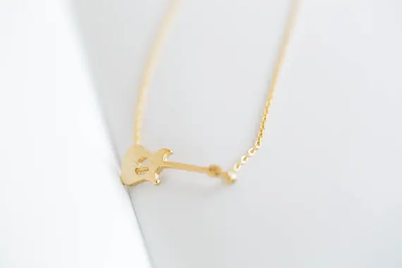 Модная распродажа маленькая музыкальная гитара кулон ожерелье для женщин и