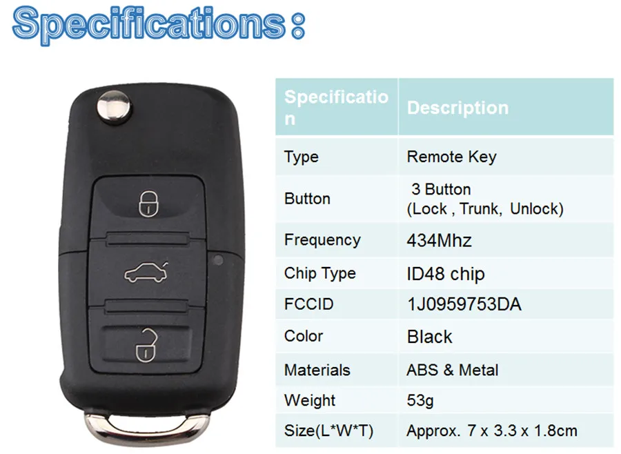 BHKEY дистанционный ключ для Skoda Seat 1J0959753DA 434 МГц ID48 чип для VolksWagen Passat Bora Polo Golf Beetle 2001-2010 ключ