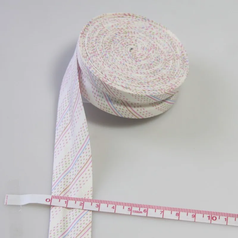 pink stripes Хлопковая косая лента в горошек, в полоску, шотландская клетка с принтом Размер: 25 мм, " 10 метров, хлопковая саржевая ткань со складками - Цвет: pink stripes