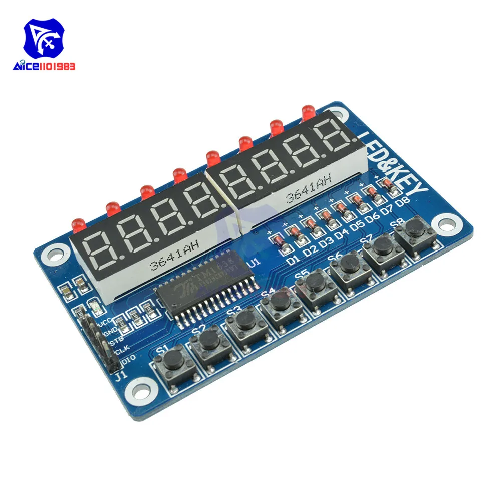 8 бит TM1638 светодиодный цифровой модуль трубка клавиш AVR дисплей для Arduino ARM|8 bit|module