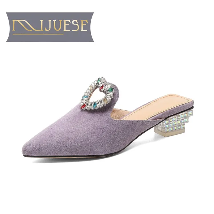 Шлепанцы MLJUESE женские замшевые детские сандалии с заостренным носком пляжные