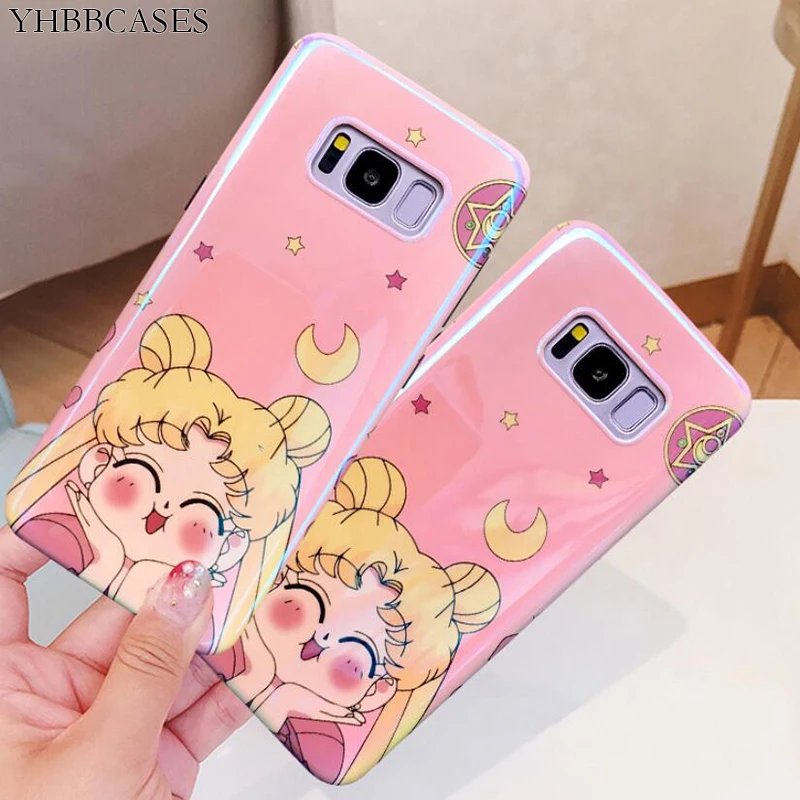 Чехлы YHBBCASES для Samsung S10 Plus S8 S9 Сейлор Мун мультяшный мягкий чехол Galaxy Note 10 8 9