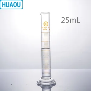 HUAOU 25 мл мерный цилиндр с носиком и градиентом со стеклянной круглой основой лабораторное химическое оборудование