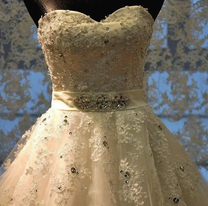 BANVASAC Новые роскошные свадебные платья без бретелек с кристаллами и вышивкой