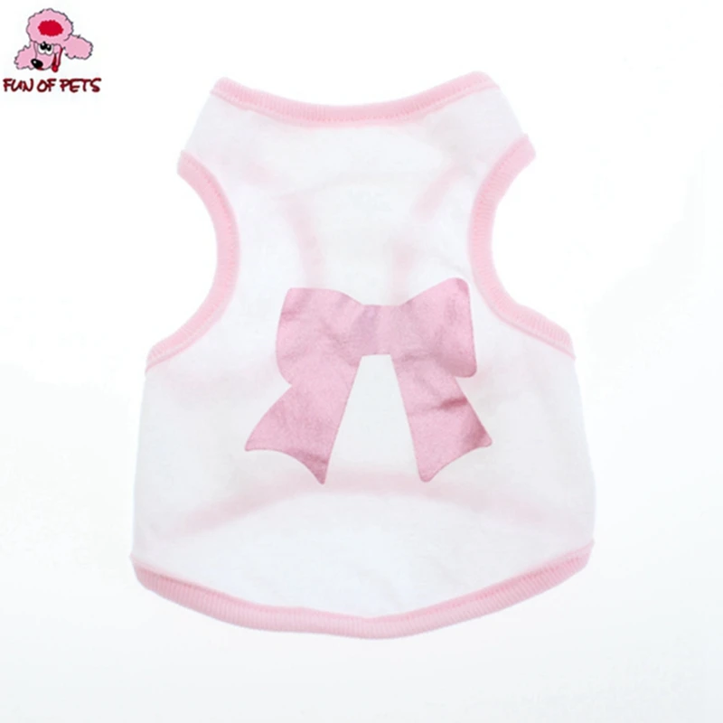 Новинка 2017 милая хлопковая одежда для собак с большим бантом жилет домашних