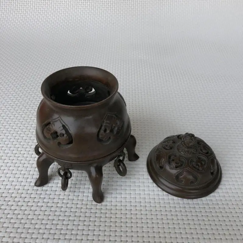 Чистая медь император печь Xuande печи пять футов курильница катушки сандалового