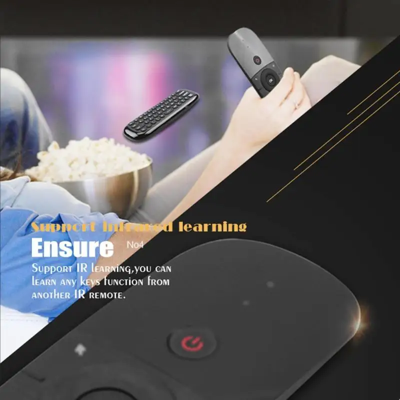 W1 беспроводная 2,4G Fly Air mouse Rechargeble мини двухсторонняя клавиатура мышь ИК пульт дистанционного управления для Android tv Box PC HTPC продвижение