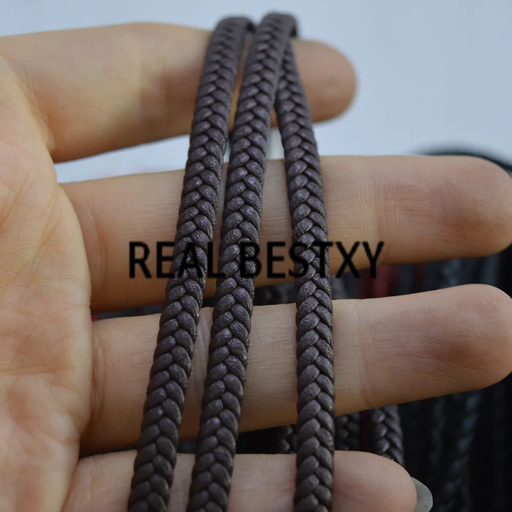 Реальный BESTXY 5 м/лот 5*2 мм/коричневый плоский плетеный кожаный шнур женские серьги